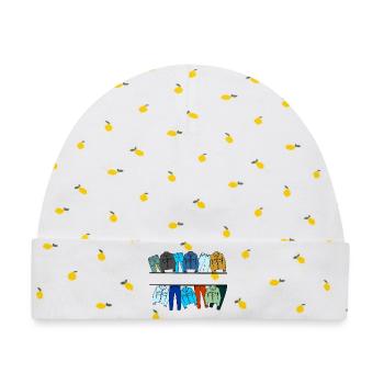 Jeansjacken und Jeans - Baby Premium Organic Mütze - Weiß/Zitronengelb - Vorne