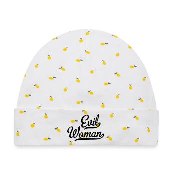 Evil Woman - Baby Premium Organic Mütze - Weiß/Zitronengelb - Vorne