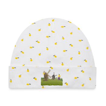 Windmühlen - Baby Premium Organic Mütze - Weiß/Zitronengelb - Vorne