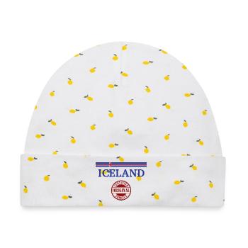 Flagge von Island, Isländischer Stolz - Baby Premium Organic Mütze - Weiß/Zitronengelb - Vorne