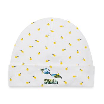 Aquarell Landkarte Samoa - Baby Premium Organic Mütze - Weiß/Zitronengelb - Vorne