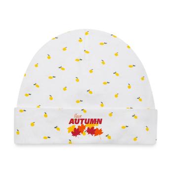 AUTUMN - Baby Premium Organic Mütze - Weiß/Zitronengelb - Vorne