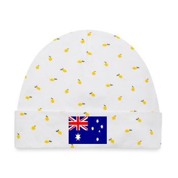 Flagge Australiens – Symbol des Stolzes und der nationalen Einheit - Baby Premium Organic Mütze - Weiß/Zitronengelb - Vorne