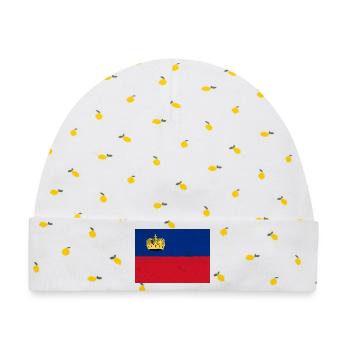 Flagge von Liechtenstein - Baby Premium Organic Mütze - Weiß/Zitronengelb - Vorne