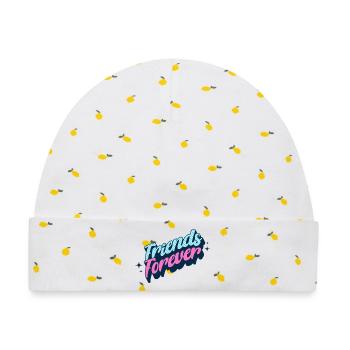 Friends Forever Retro Neon Script - Baby Premium Organic Mütze - Weiß/Zitronengelb - Vorne