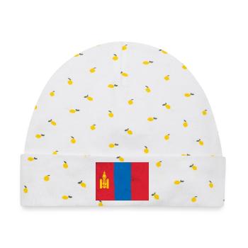 Flagge der Mongolei - Baby Premium Organic Mütze - Weiß/Zitronengelb - Vorne