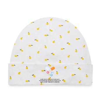Bunte Vitamine aus Kapsel – Symbol für Gesundheit - Baby Premium Organic Mütze - Weiß/Zitronengelb - Vorne