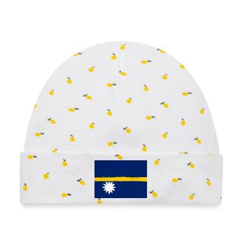 Flagge von Nauru - Baby Premium Organic Mütze - Weiß/Zitronengelb - Vorne