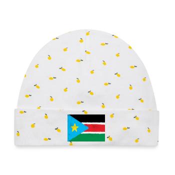 Flagge des Südsudan - Baby Premium Organic Mütze - Weiß/Zitronengelb - Vorne