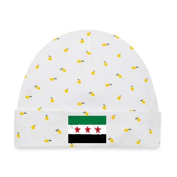 Flagge von Syrien - Baby Premium Organic Mütze - Weiß/Zitronengelb - Vorne