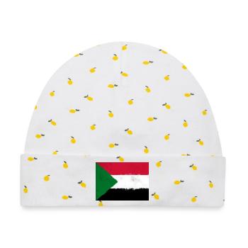 Flagge des Sudan - Baby Premium Organic Mütze - Weiß/Zitronengelb - Vorne