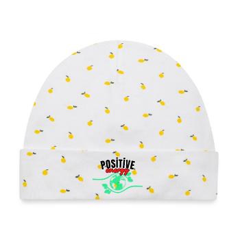 Positiv - Baby Premium Organic Mütze - Weiß/Zitronengelb - Vorne
