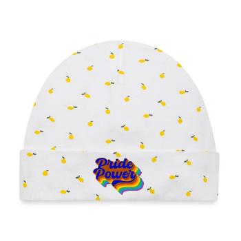 Pride Power LGBTQ+ Pride & Diversität - Baby Premium Organic Mütze - Weiß/Zitronengelb - Vorne