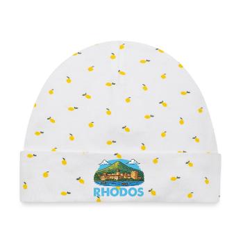 rhodos-insel- - Baby Premium Organic Mütze - Weiß/Zitronengelb - Vorne