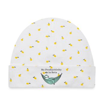 My Productivity is in Beta - Baby Premium Organic Mütze - Weiß/Zitronengelb - Vorne