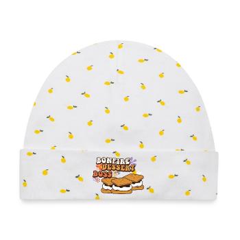 Lagerfeuer-Dessert - Baby Premium Organic Mütze - Weiß/Zitronengelb - Vorne