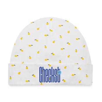 Checkst DU? Funny German Slang Shirt - Baby Premium Organic Mütze - Weiß/Zitronengelb - Vorne