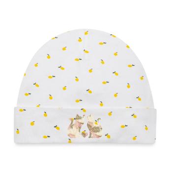 katzenfreunde - Baby Premium Organic Mütze - Weiß/Zitronengelb - Vorne