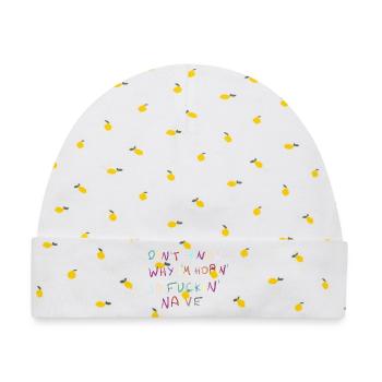 Dont Know Why Im Hopin Naive - Baby Premium Organic Mütze - Weiß/Zitronengelb - Vorne