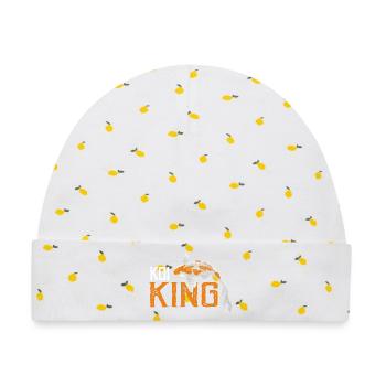 Koi King Bold Pond Owner Aquatic Hobby Master - Baby Premium Organic Mütze - Weiß/Zitronengelb - Vorne