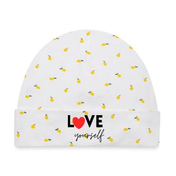 Love yourself – Selflove, Positivität, Selbstliebe - Baby Premium Organic Mütze - Weiß/Zitronengelb - Vorne
