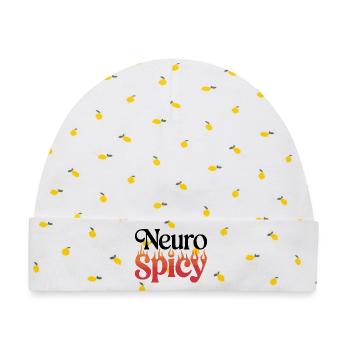 Spicy Flammen Typografie - Baby Premium Organic Mütze - Weiß/Zitronengelb - Vorne