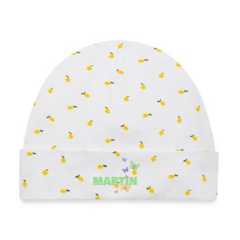 Martin als Martin - Baby Premium Organic Mütze - Weiß/Zitronengelb - Vorne
