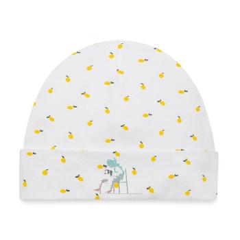Astronaut - Baby Premium Organic Mütze - Weiß/Zitronengelb - Vorne