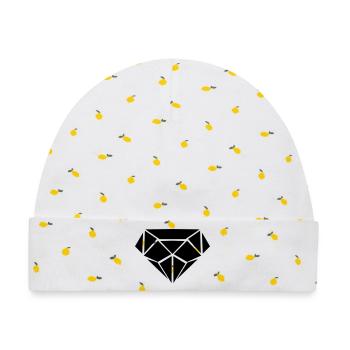 Diamant - Baby Premium Organic Mütze - Weiß/Zitronengelb - Vorne