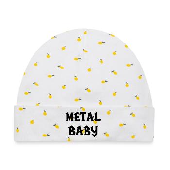 Baby Metal Metal Baby-Musik Metal Baby Rock - Baby Premium Organic Mütze - Weiß/Zitronengelb - Vorne