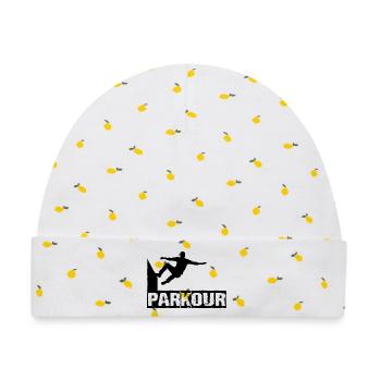 Parkour - Baby Premium Organic Mütze - Weiß/Zitronengelb - Vorne