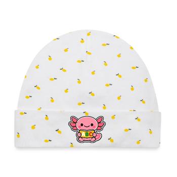 ABC axolotl mit Flügeln - Baby Premium Organic Mütze - Weiß/Zitronengelb - Vorne