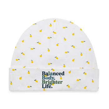 Osteopath Balanced Body Brighter Life Professional - Baby Premium Organic Mütze - Weiß/Zitronengelb - Vorne