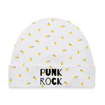 Punkrock-Musik-Logo-Design - Baby Premium Organic Mütze - Weiß/Zitronengelb - Vorne