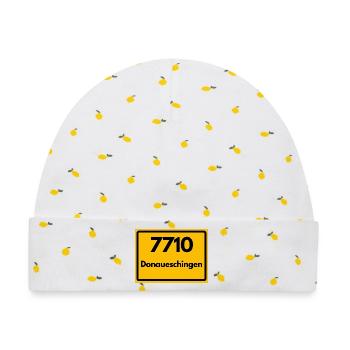 ALTE POSTLEITZAHL RETRO 7710 DONAUESCHINGEN HEIMAT - Baby Premium Organic Mütze - Weiß/Zitronengelb - Vorne