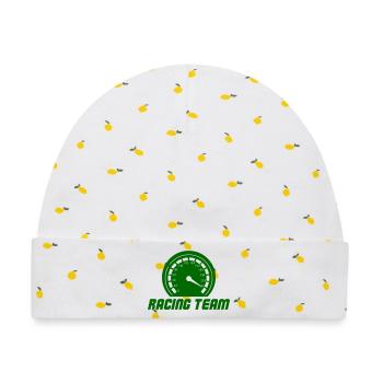 Rennteam Tachometer Grafik - Baby Premium Organic Mütze - Weiß/Zitronengelb - Vorne