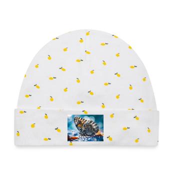 Robotik-Schmetterling - Baby Premium Organic Mütze - Weiß/Zitronengelb - Vorne