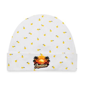 Jamaican Sunset - Baby Premium Organic Mütze - Weiß/Zitronengelb - Vorne