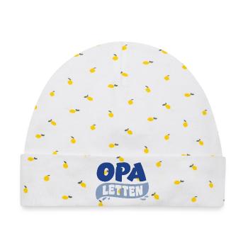 Opa Letten Badeschlappen - Baby Premium Organic Mütze - Weiß/Zitronengelb - Vorne
