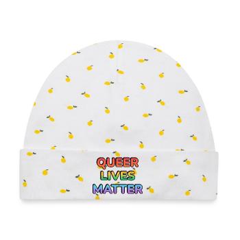 Queer Lives Matter Regenbogen - Baby Premium Organic Mütze - Weiß/Zitronengelb - Vorne