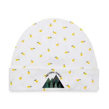 Nationalpark Natur Berge Wald Wandern Ausflug - Baby Premium Organic Mütze - Weiß/Zitronengelb - Vorne