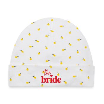 The Bride! Herz - Baby Premium Organic Mütze - Weiß/Zitronengelb - Vorne