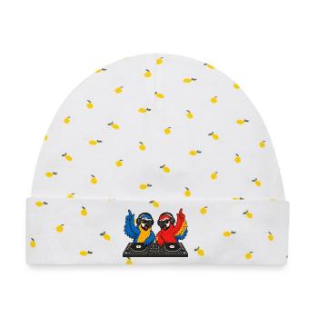Papageien DJ-Duo - Baby Premium Organic Mütze - Weiß/Zitronengelb - Vorne