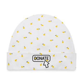 Spenden Button-Linien-Symbol Wohltätigkeitsunterstützung Symbol Vec - Baby Premium Organic Mütze - Weiß/Zitronengelb - Vorne
