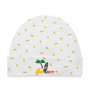 Urlaub am Meer - Baby Premium Organic Mütze - Weiß/Zitronengelb - Vorne