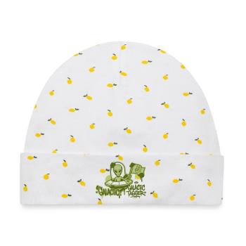 Alien Ufo Graffiti Grafik - Baby Premium Organic Mütze - Weiß/Zitronengelb - Vorne