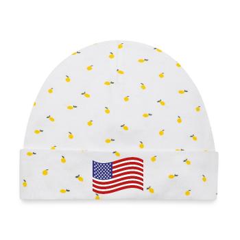 Flagge der Vereinigten Staaten - Baby Premium Organic Mütze - Weiß/Zitronengelb - Vorne
