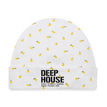 Deep-House-Musik - Baby Premium Organic Mütze - Weiß/Zitronengelb - Vorne