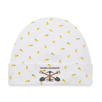 Gruben Grabgerät Bergbau Emblem - Baby Premium Organic Mütze - Weiß/Zitronengelb - Vorne