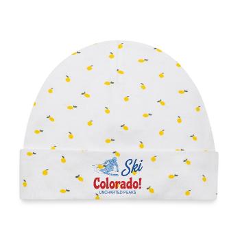 Retro Ski Colorado Unerforschte Gipfel - Baby Premium Organic Mütze - Weiß/Zitronengelb - Vorne